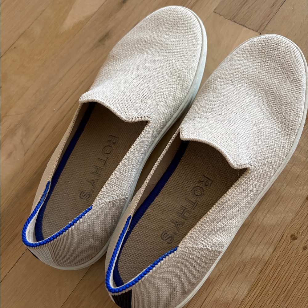 Rothy's Slip-On Sneakers in Cream with White Sole - Picture 2 of 7